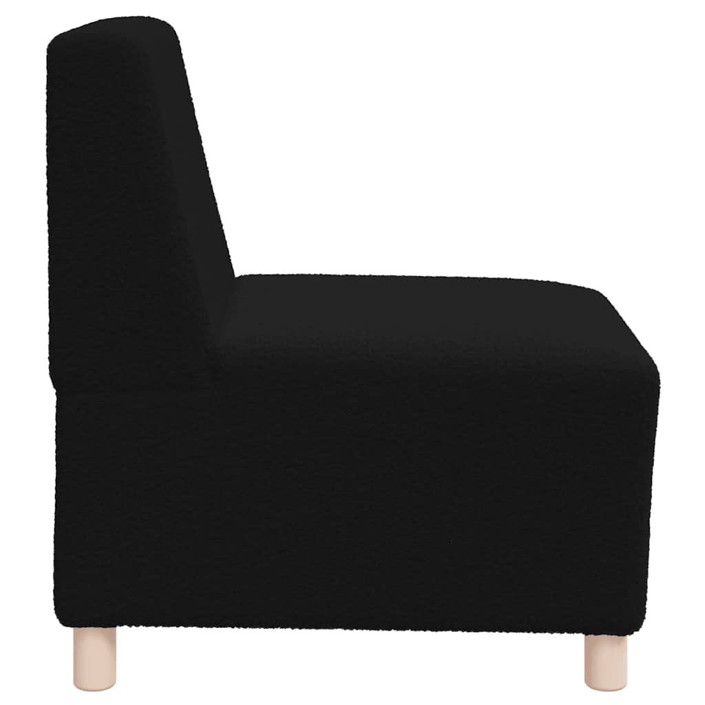 Poltrona sem braços 55 cm tecido encaracolado tipo lã preto