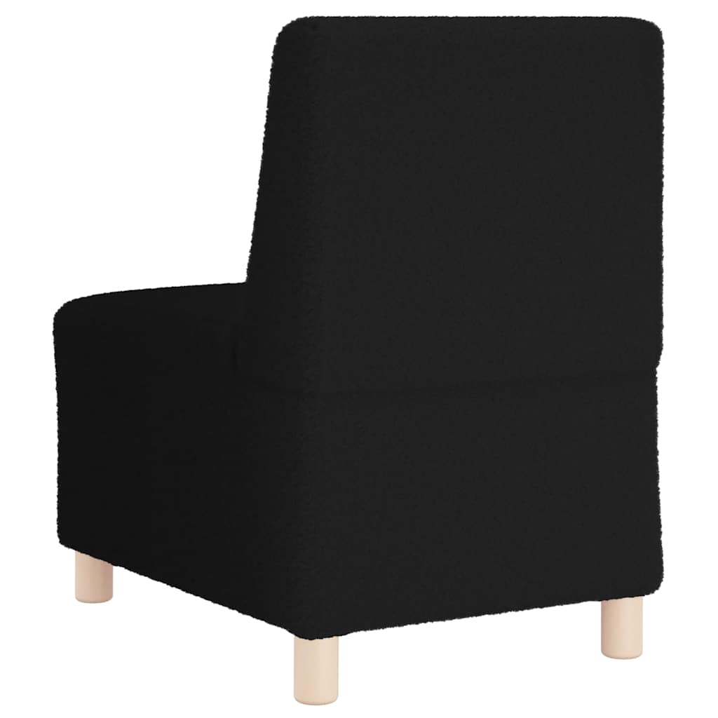 Poltrona sem braços 55 cm tecido encaracolado tipo lã preto