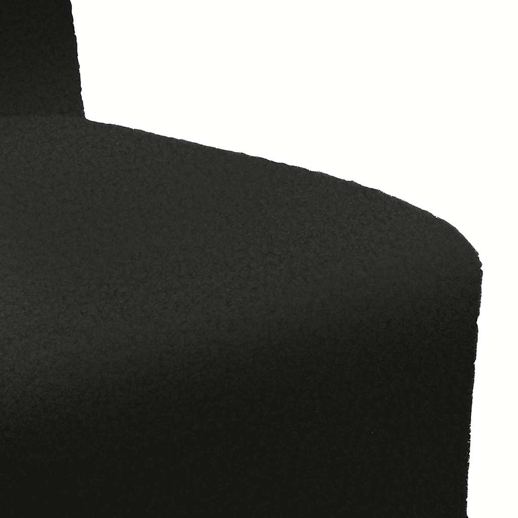 Poltrona sem braços 55 cm tecido encaracolado tipo lã preto