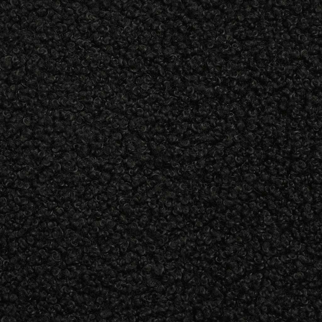 Poltrona sem braços 55 cm tecido encaracolado tipo lã preto