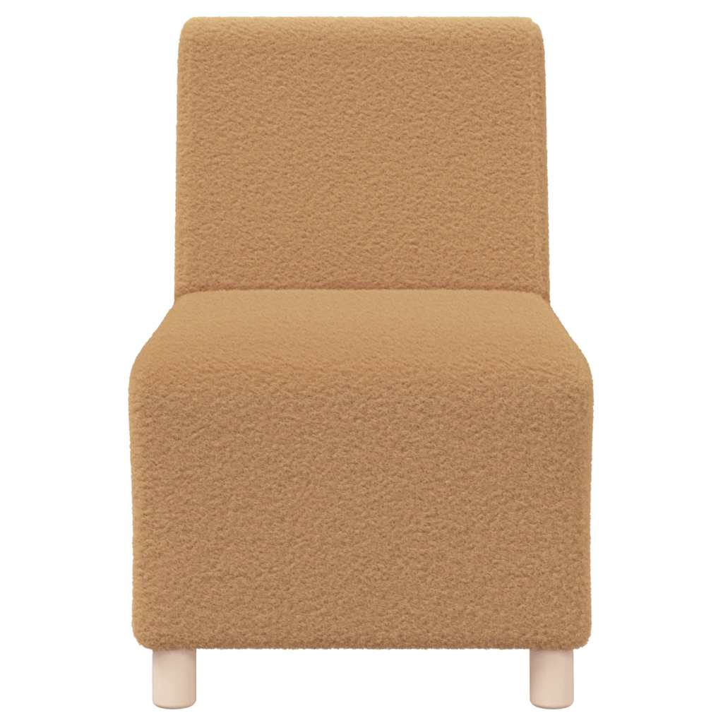 Poltrona sem braços 55 cm tecido encaracolado tipo lã bege