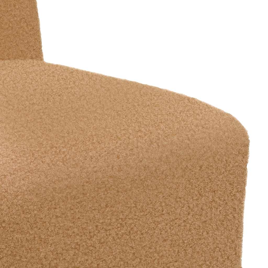 Poltrona sem braços 55 cm tecido encaracolado tipo lã bege