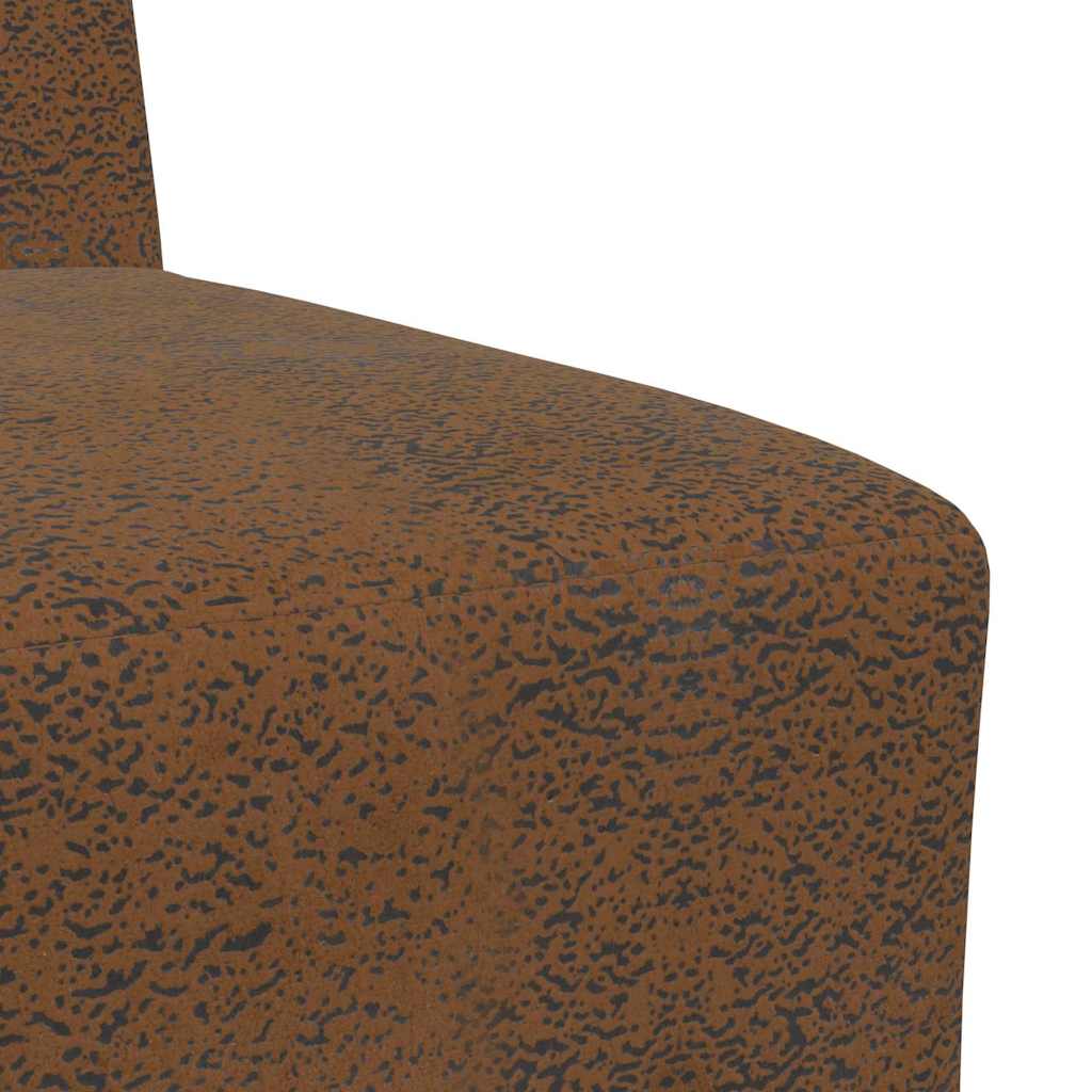 Poltrona sem braços em camurça artificial 55 cm castanho