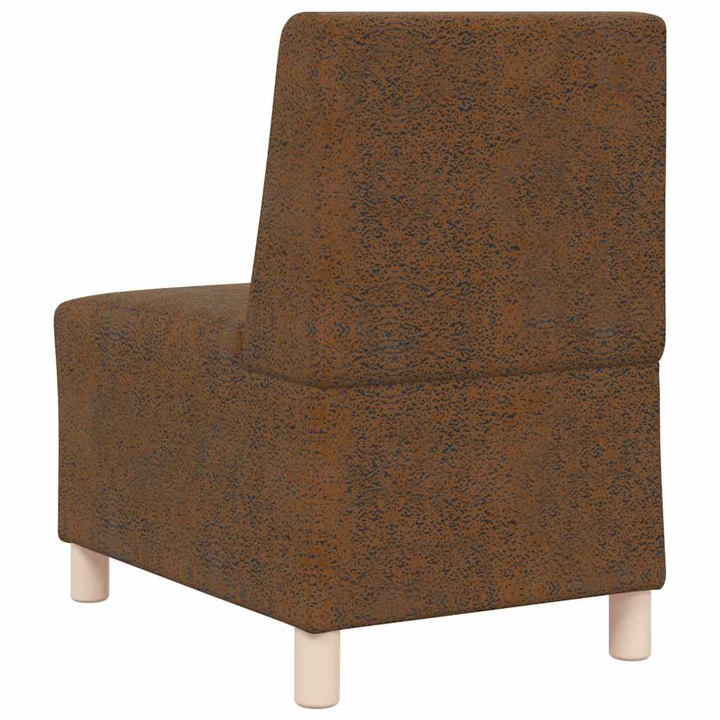 Poltrona sem braços em camurça artificial 55 cm castanho