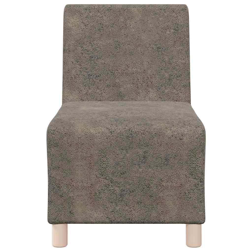 Poltrona sem braços em camurça artificial 55 cm cinza-escuro