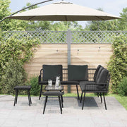 Conjunto de Sofá de Jardim 4 pcs Preto vime PE