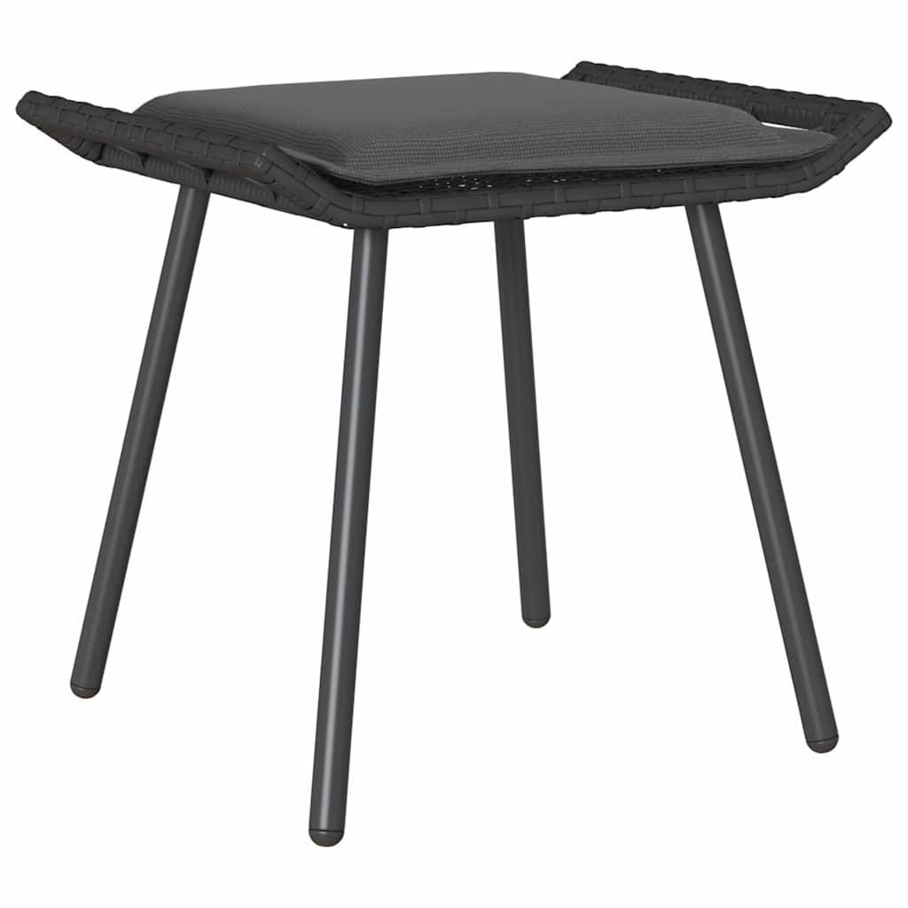 Conjunto de Sofá de Jardim 4 pcs Preto vime PE