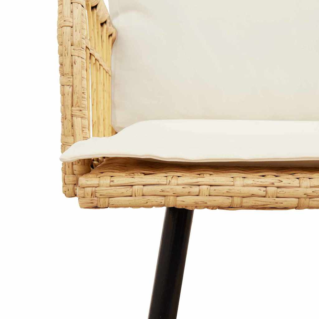 Conjunto de Sofá de Jardim 4 pcs Natural vime PE