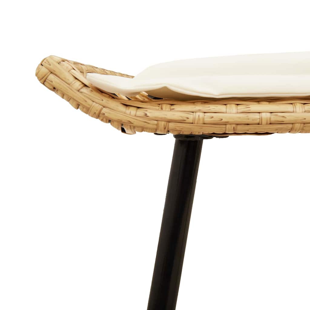 Conjunto de Sofá de Jardim 4 pcs Natural vime PE