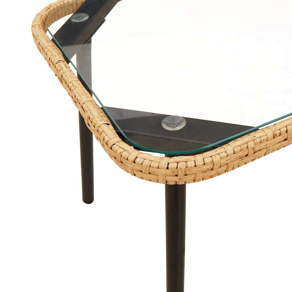 Conjunto de Sofá de Jardim 4 pcs Natural vime PE