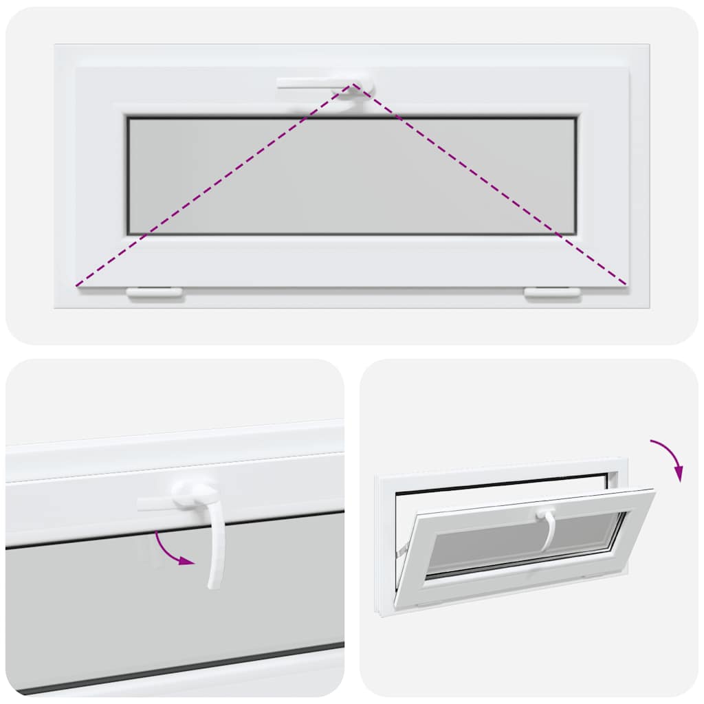 Janela de porão RISOR 90x40 cm basculante 2 vidros branco