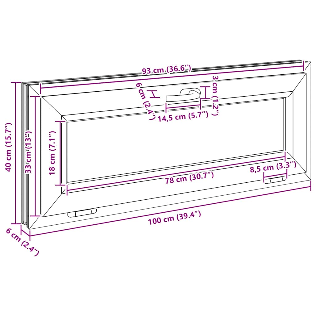 Janela de porão RISOR 100x40 cm basculante 2 vidros branco