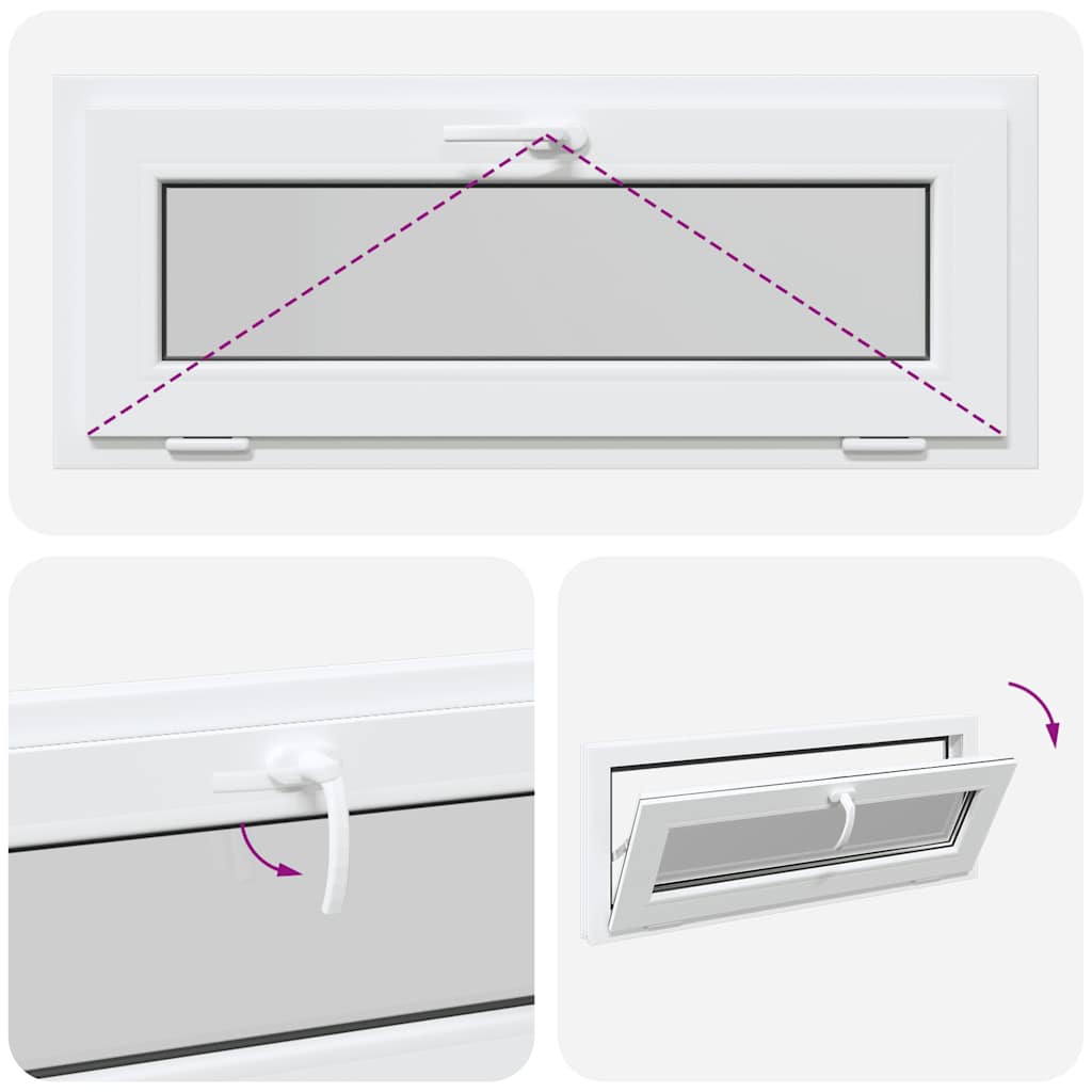 Janela de porão RISOR 100x40 cm basculante 2 vidros branco