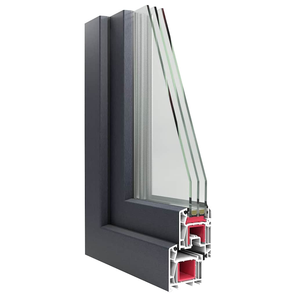 Janela de porão RISOR 100x40 cm basculante 3 vidros antracite