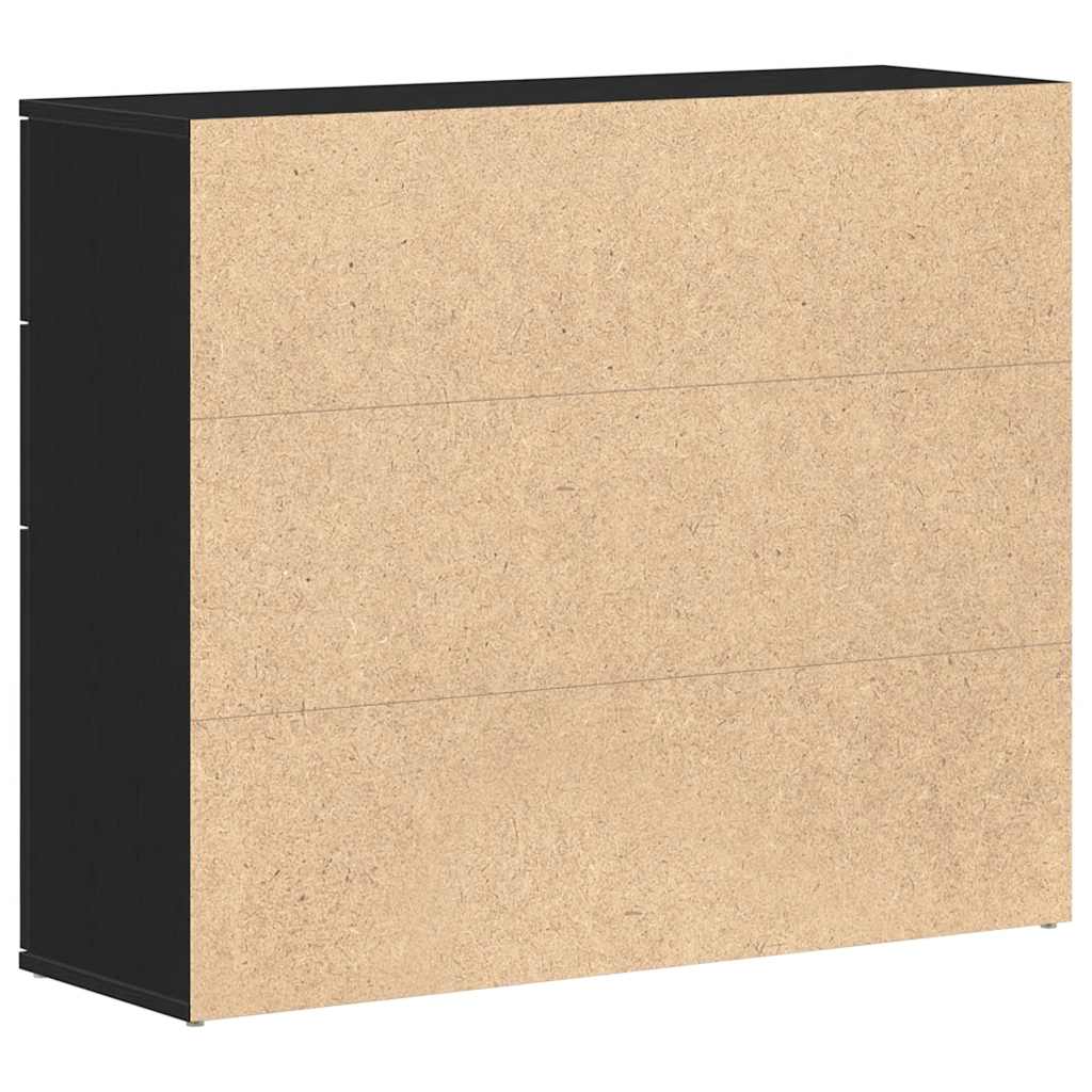 Aparador Carvalho Preto 91x29,5x75 cm Madeira Engenheirada