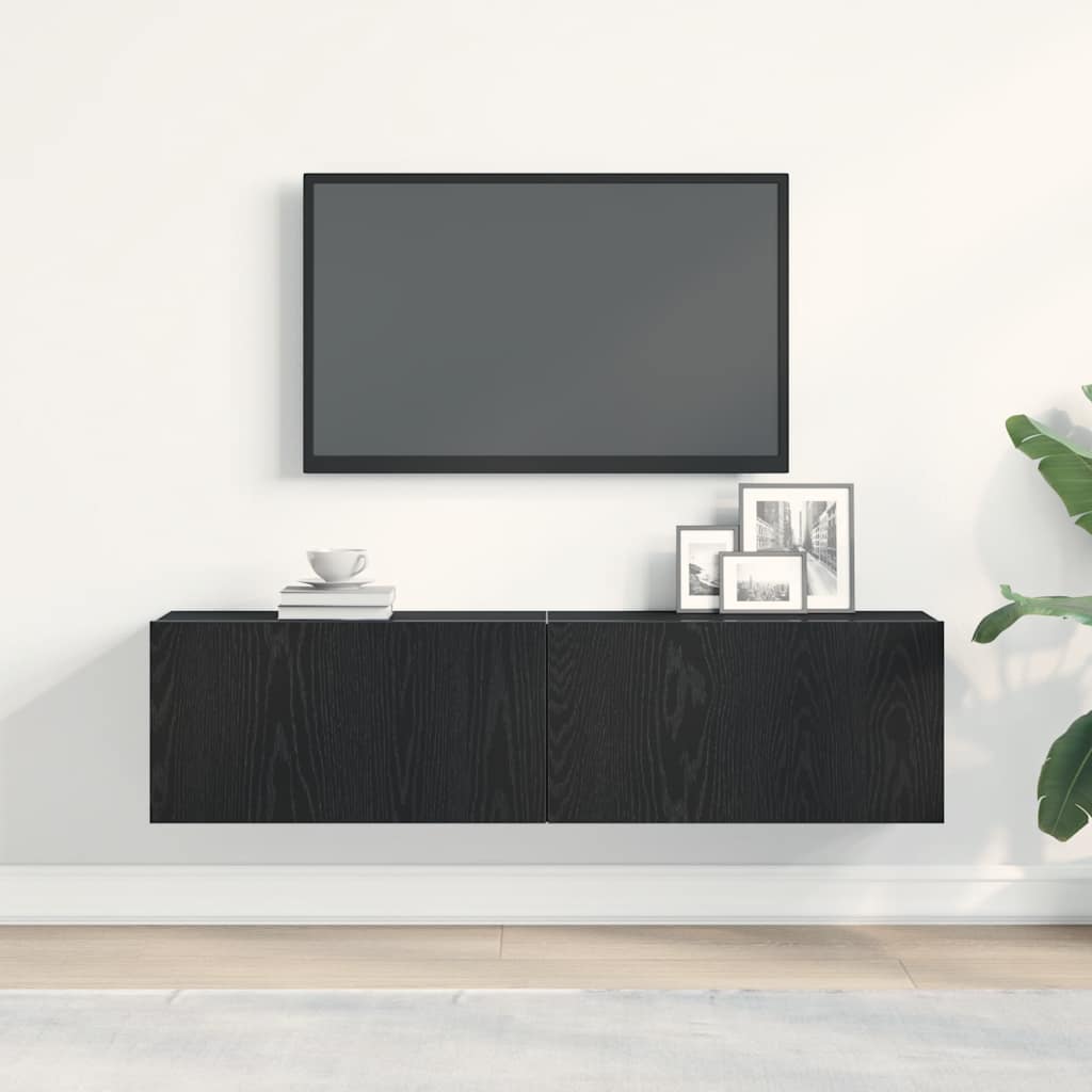 Móvel de TV 120x30x30,5cm derivados de madeira carvalho preto