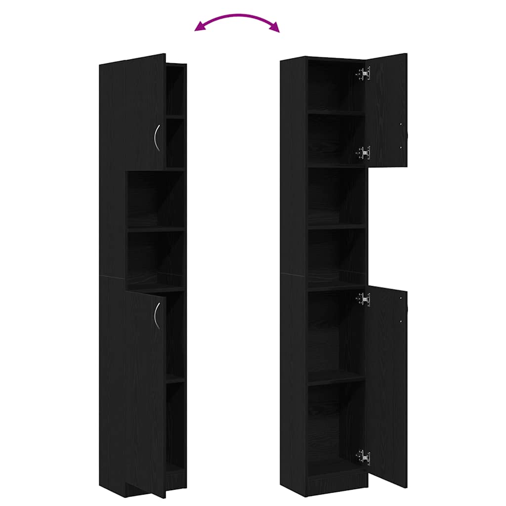 Armário WC 32x25,5x190 cm derivados madeira carvalho preto