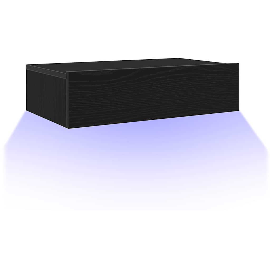 Móvel de TV com luzes LED carvalho preto 60x35x15,5 cm