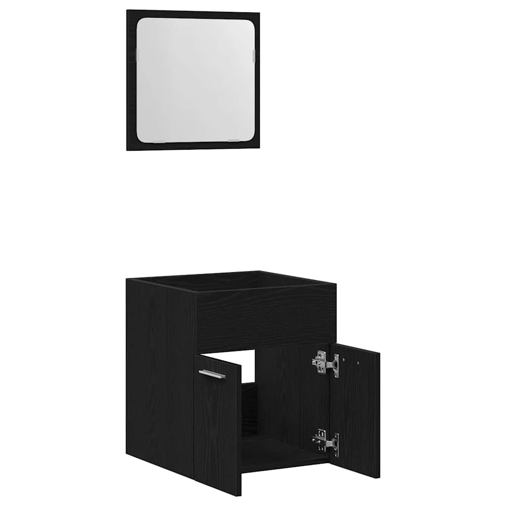 2 pcs conjunto móveis casa de banho carvalho preto