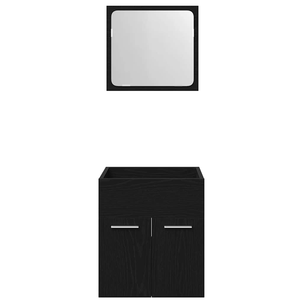 2 pcs conjunto móveis casa de banho carvalho preto