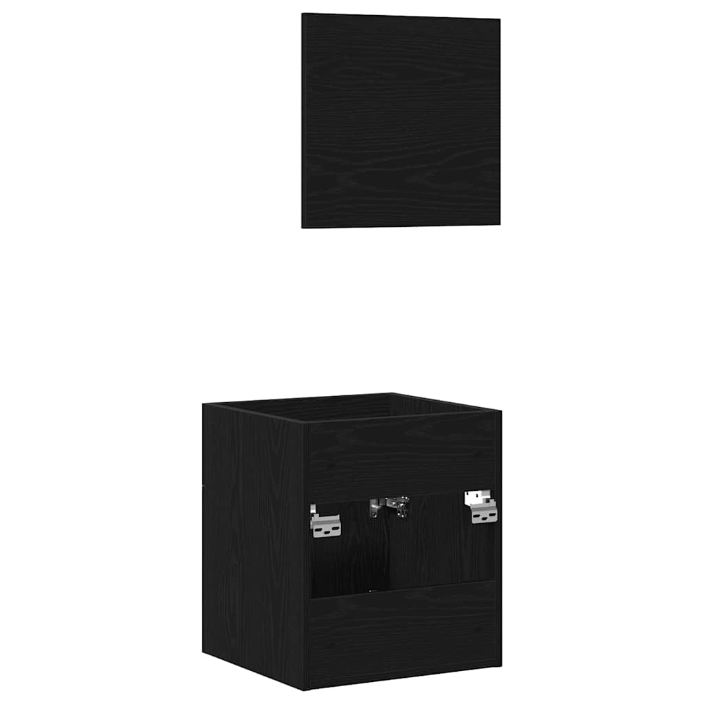 2 pcs conjunto móveis casa de banho carvalho preto