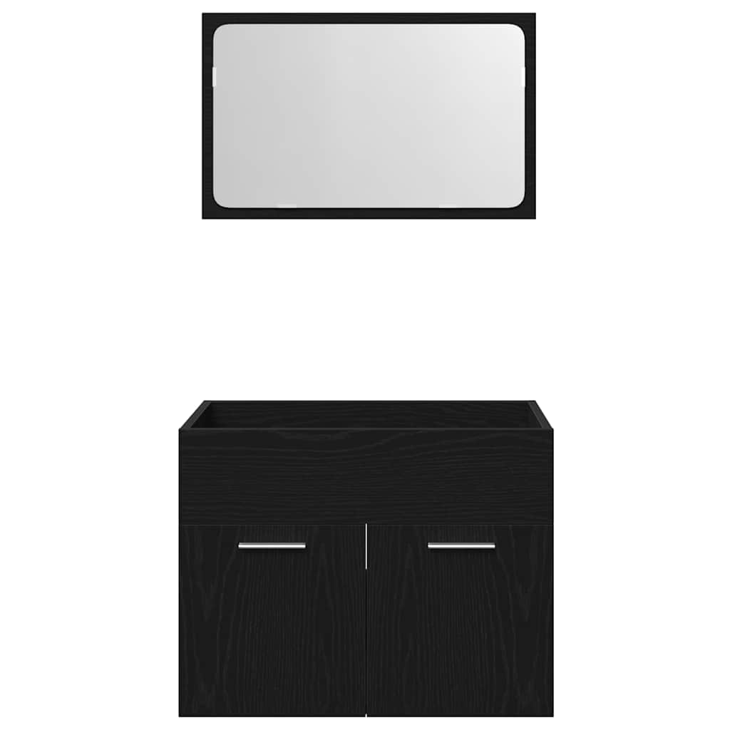 2 pcs conjunto móveis casa de banho carvalho preto