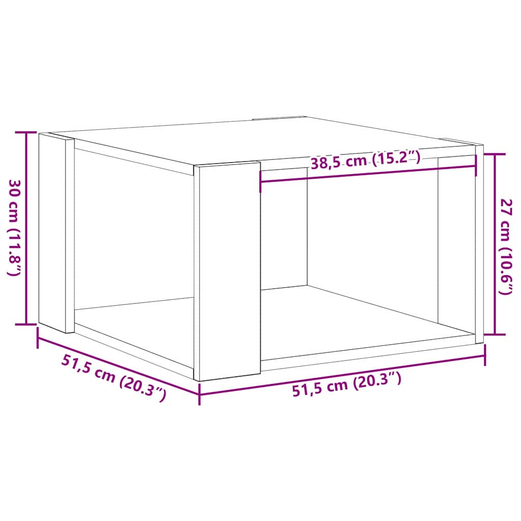 Mesa de centro Carvalho preto 85 x 55 x 31 cm