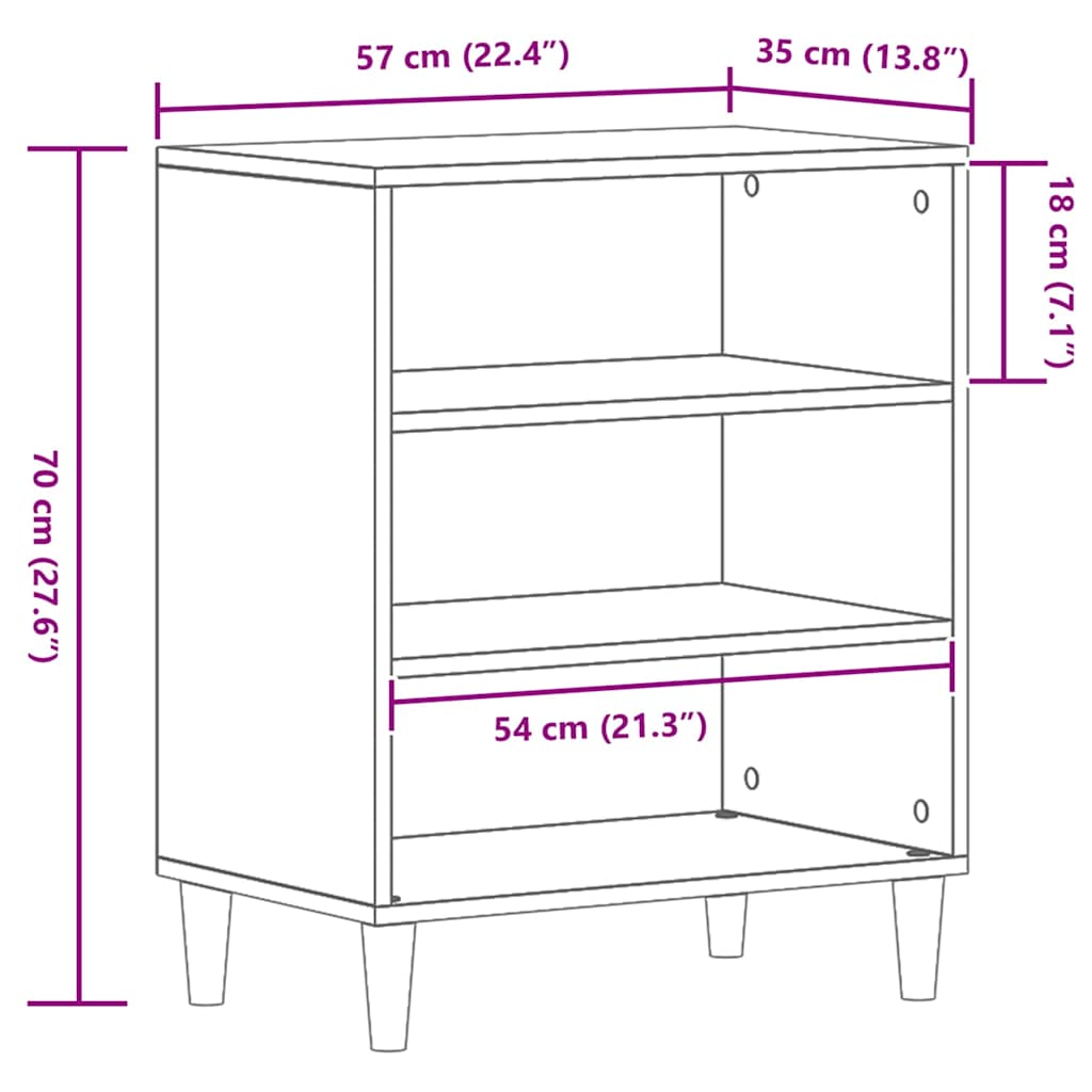 Buffet Carvalho preto 57 x 35 x 70 cm Madeira processada