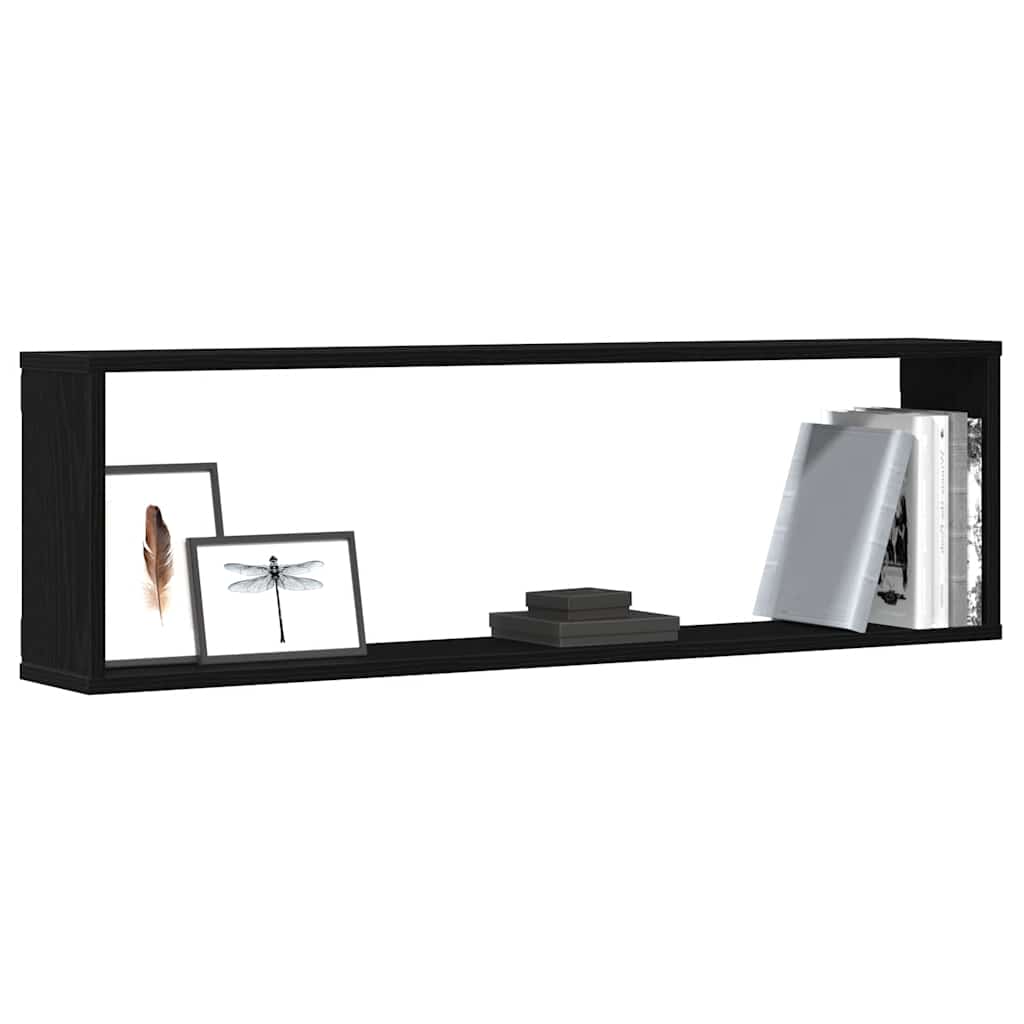 Prateleiras cubo 2 pcs derivados de madeira carvalho preto