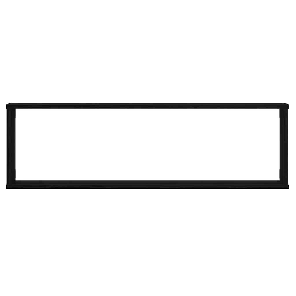 Prateleiras cubo 2 pcs derivados de madeira carvalho preto