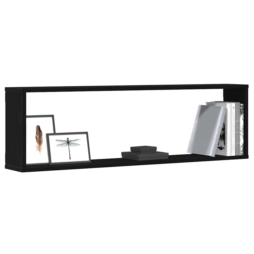 Prateleiras cubo 4 pcs derivados de madeira carvalho preto