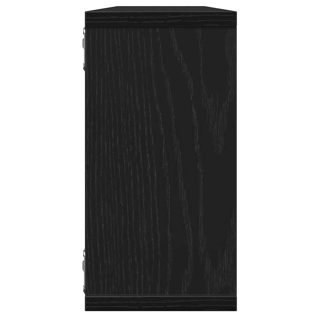 Prateleiras cubo 4 pcs derivados de madeira carvalho preto