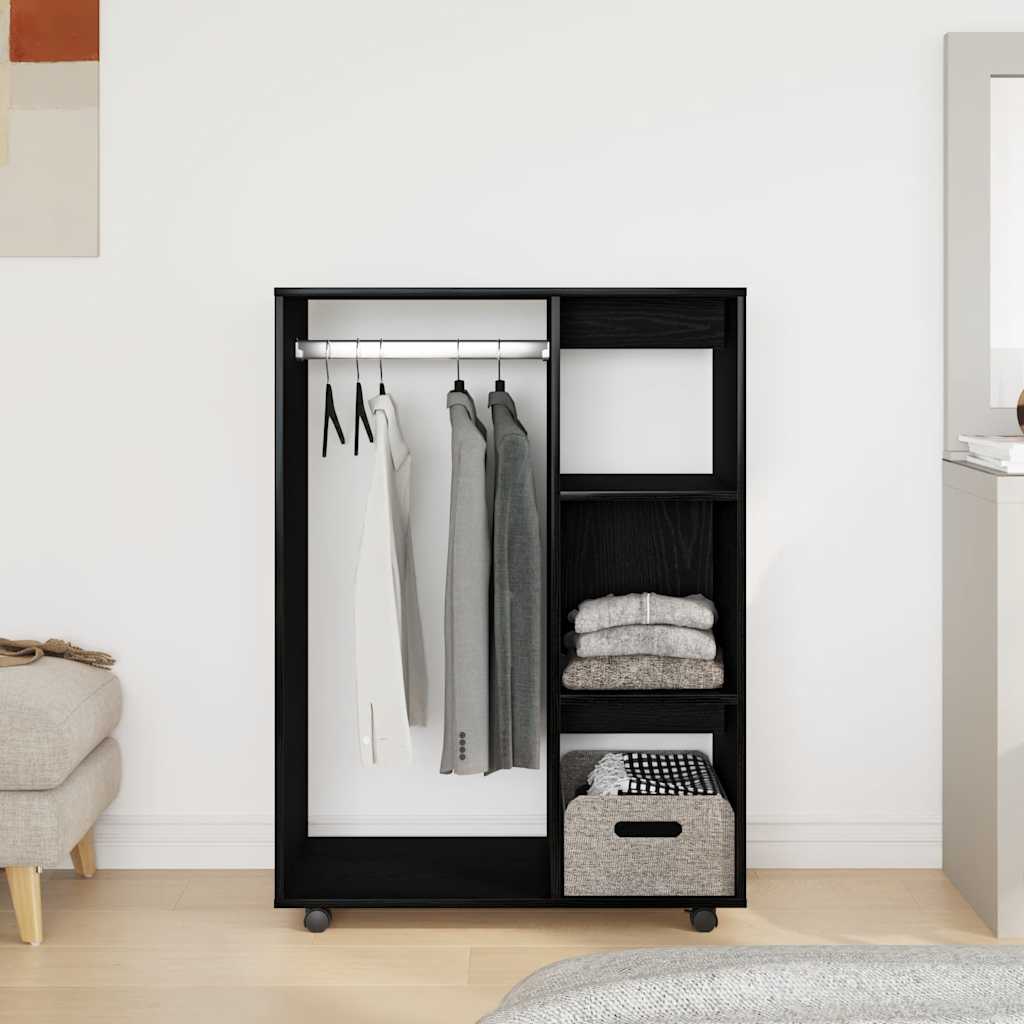 Guarda-roupa carvalho preto 80x40x110 cm madeira projetada