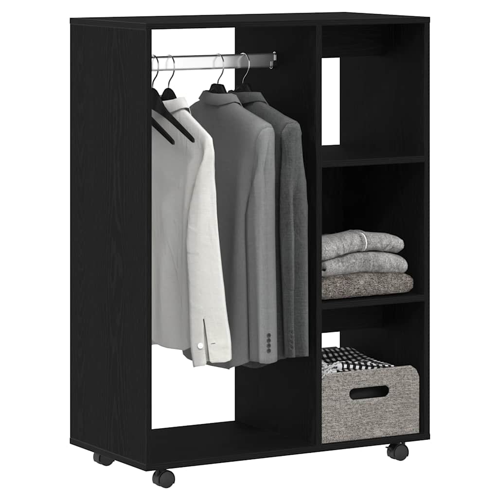 Guarda-roupa carvalho preto 80x40x110 cm madeira projetada