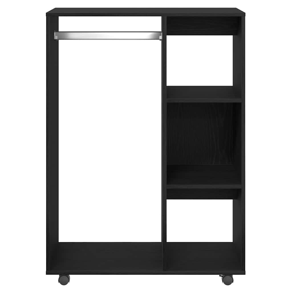 Guarda-roupa carvalho preto 80x40x110 cm madeira projetada
