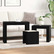 Mesa de Ninho 3 pcs Carvalho preto 61 x 30 x 50 cm