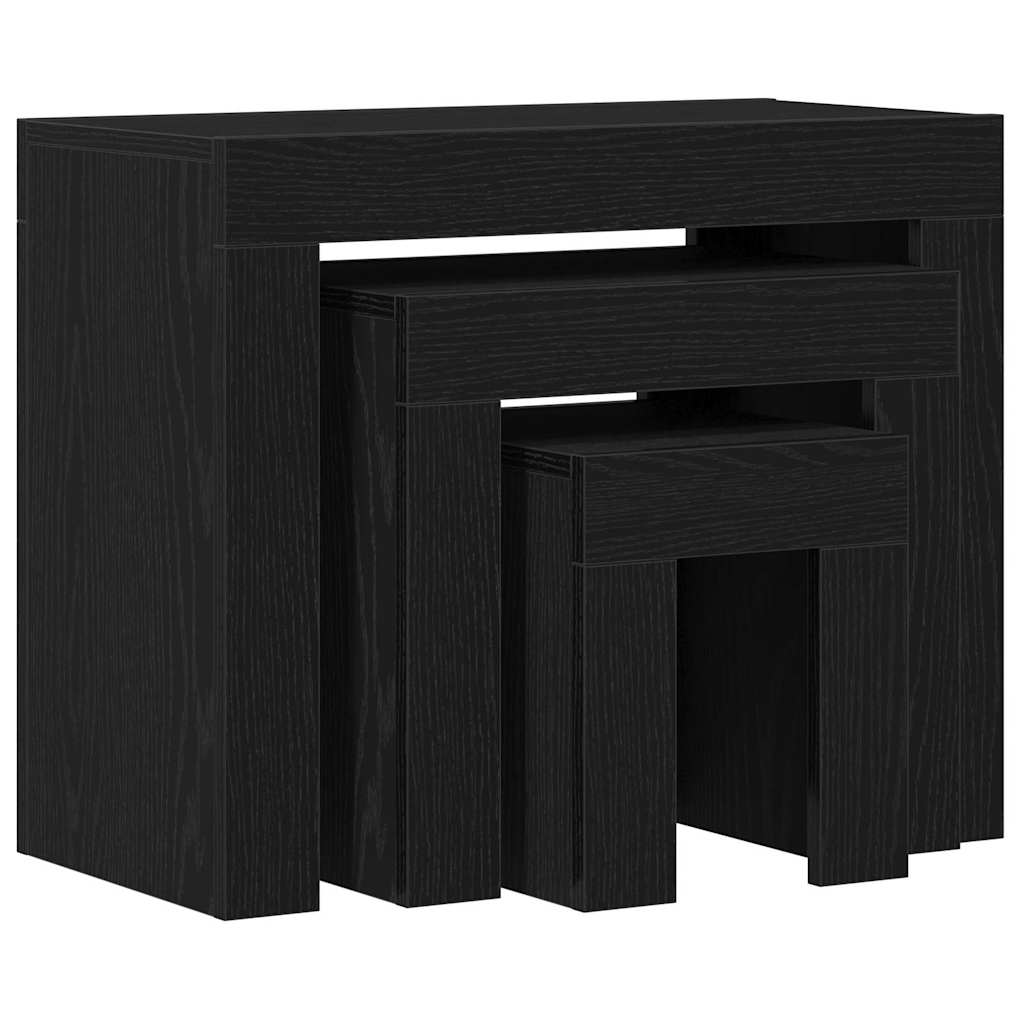 Mesa de Ninho 3 pcs Carvalho preto 61 x 30 x 50 cm