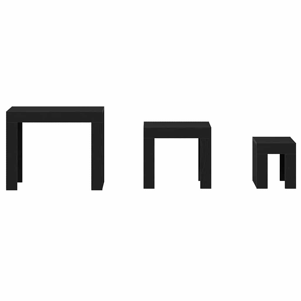 Mesa de Ninho 3 pcs Carvalho preto 61 x 30 x 50 cm