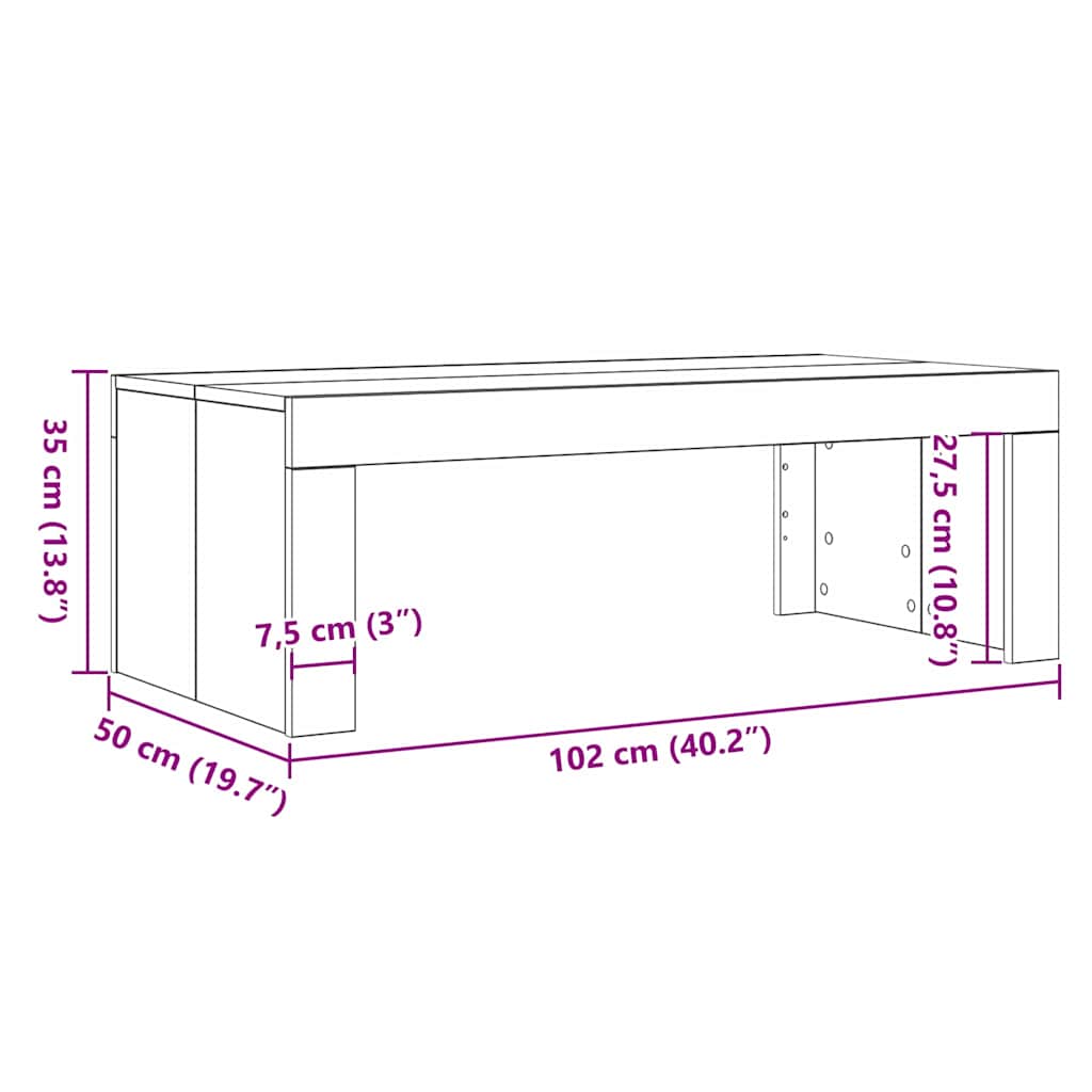 Mesa de centro Carvalho preto