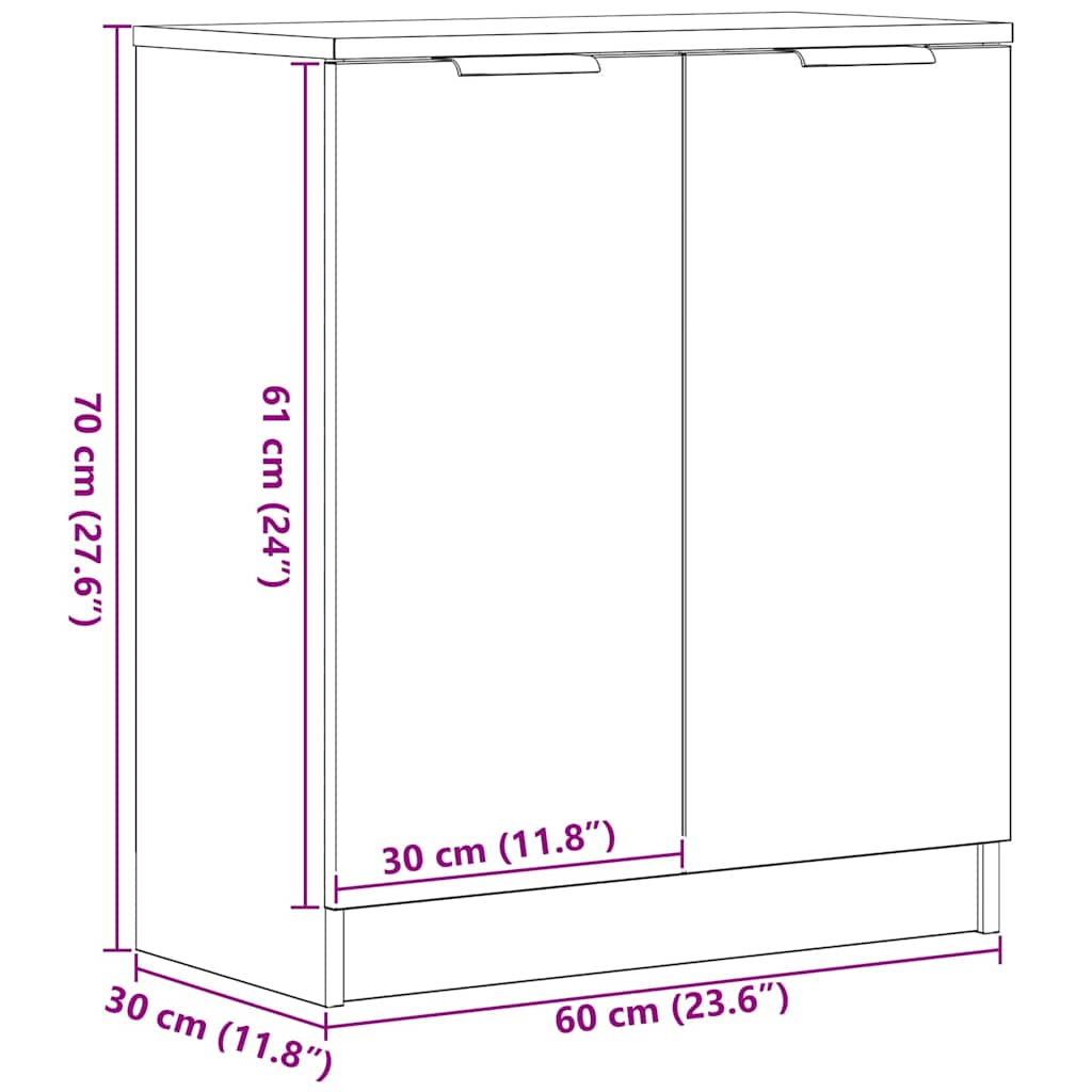 Buffet Preto 60 x 30 x 70 cm Madeira processada