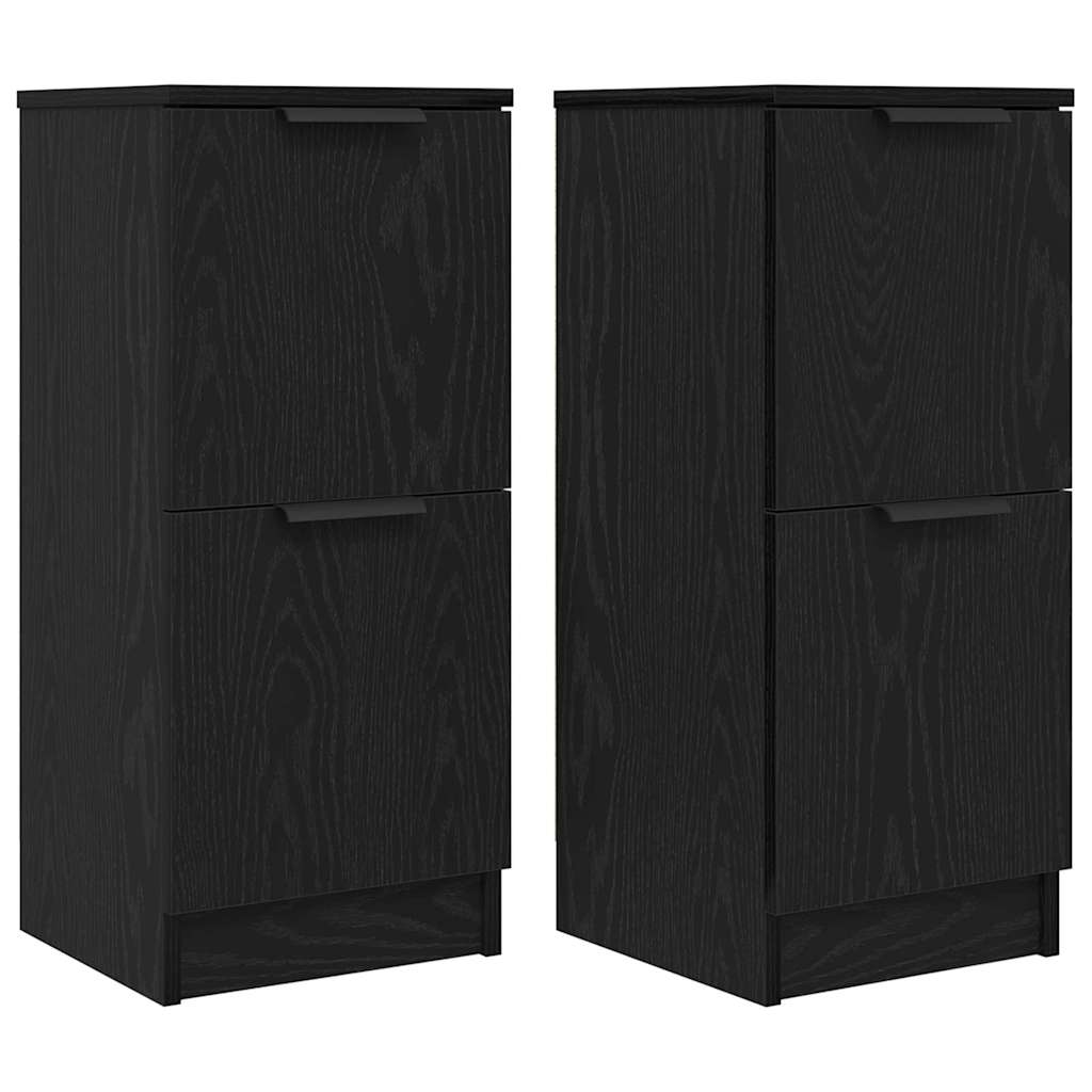 Buffet 2 pcs Carvalho preto 30 x 30 x 70 cm Madeira processada