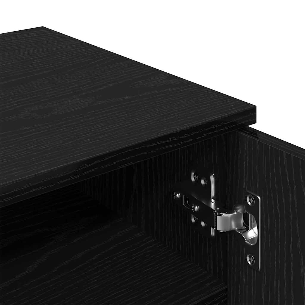 Armário de Sapatos com porta Carvalho preto 59 x 35 x 100 cm