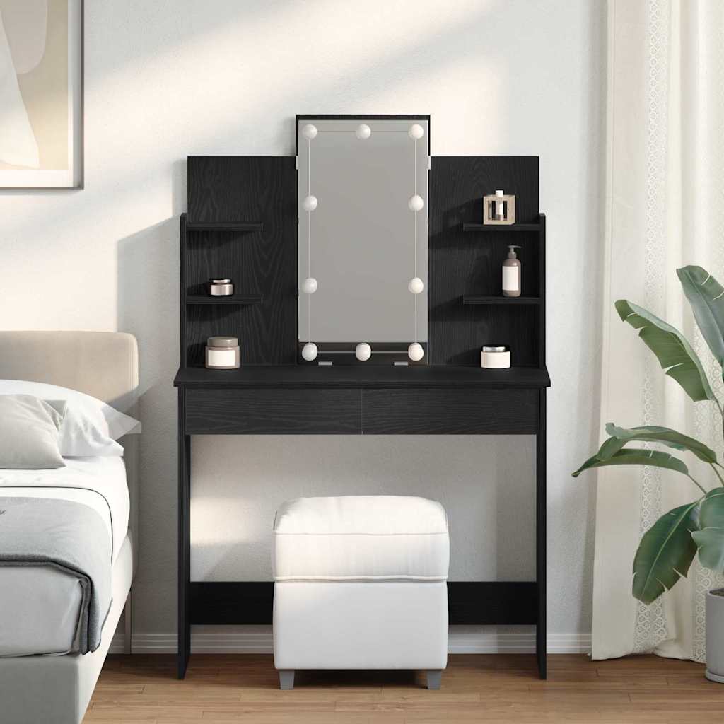 Mesa de vestir com gaveta Carvalho preto 96 x 40 x 142 cm