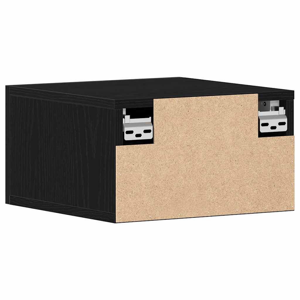 Armário de Cama Montado na Parede 2 pcs Carvalho preto