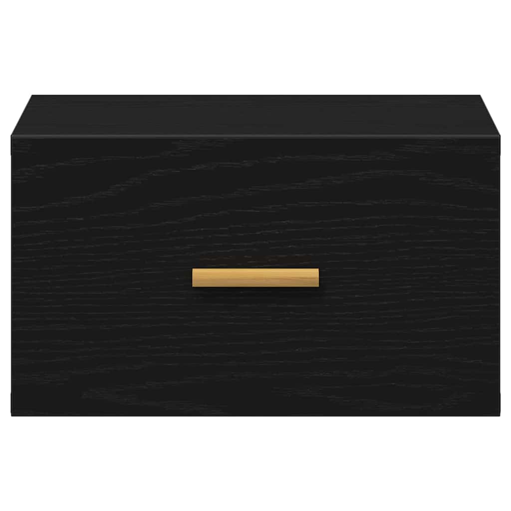 Armário de Cama Montado na Parede 2 pcs Carvalho preto