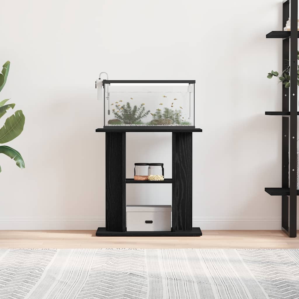 Suporte para aquário carvalho preto 60x30x60 cm madeira projetada
