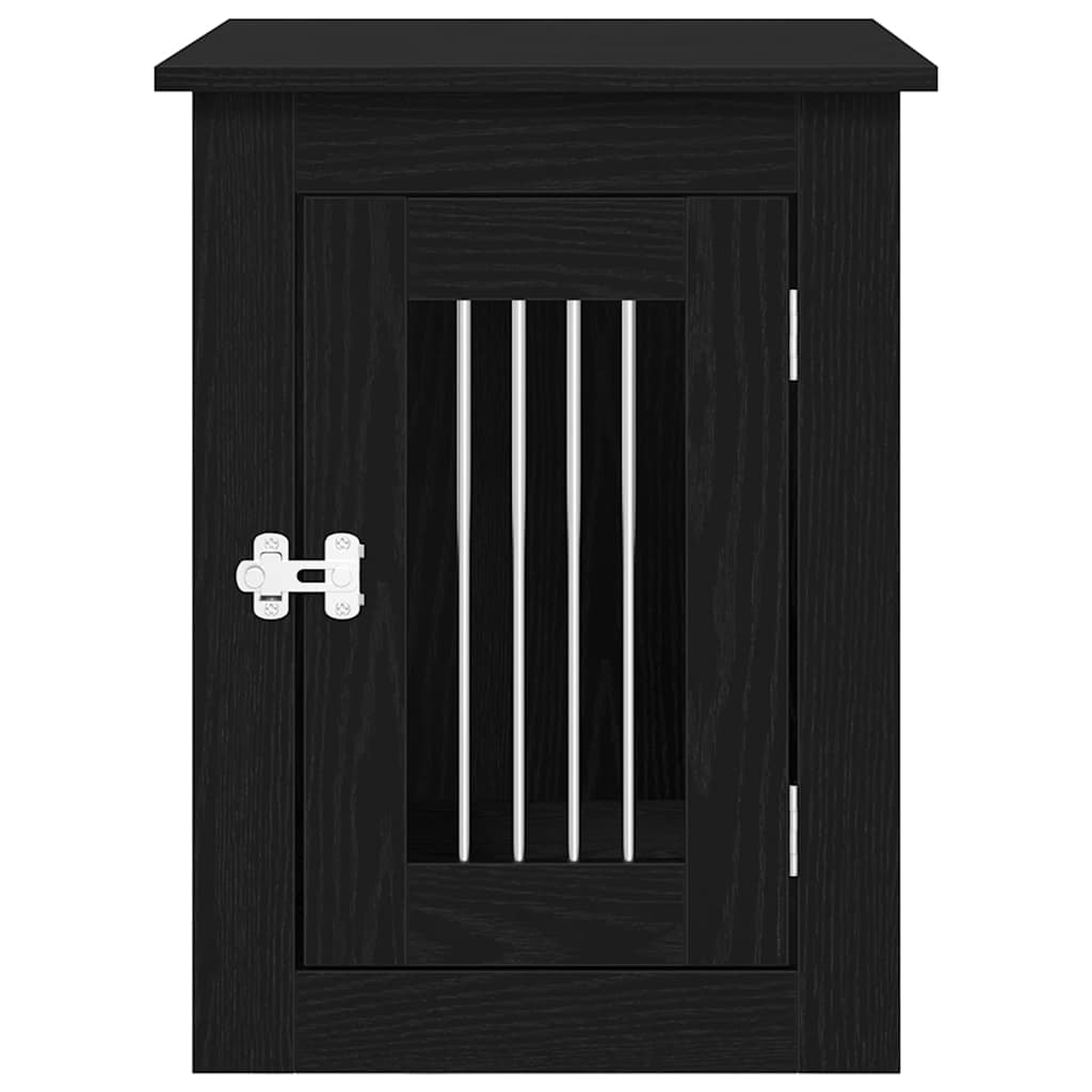 Móveis para caixa de transporte de cães em carvalho preto 45x62x59 cm Madeira projetada