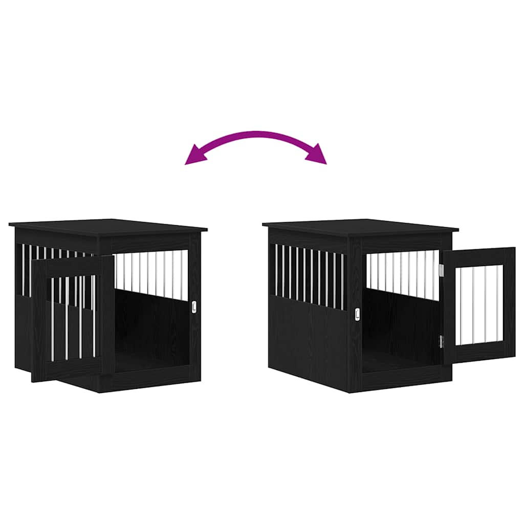 Móveis para Caixa de Transporte para Cães Carvalho Preto 55x75x65 cm Madeira Engenheirada