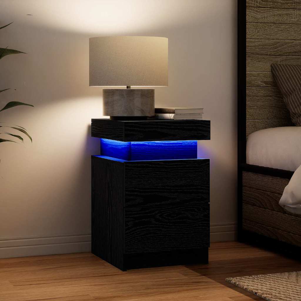 Criado-Mudo Carvalho preto 35 x 39 x 55 cm Madeira processada