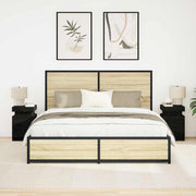 Criado-Mudo com gaveta com 2 pcs Carvalho preto 35 x 39 x 55 cm